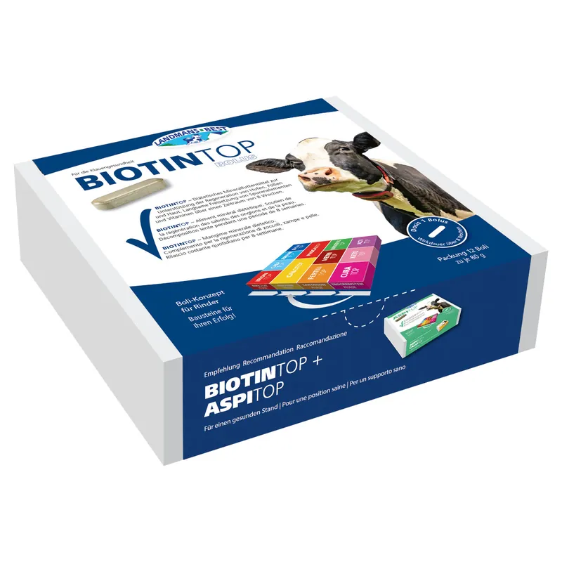 Direkt Vom Hersteller BIOTINTOP Klauen-Bolus für Rinder – Zink, Biotin & Vitamin E für gesunde Klauen 12 Stück