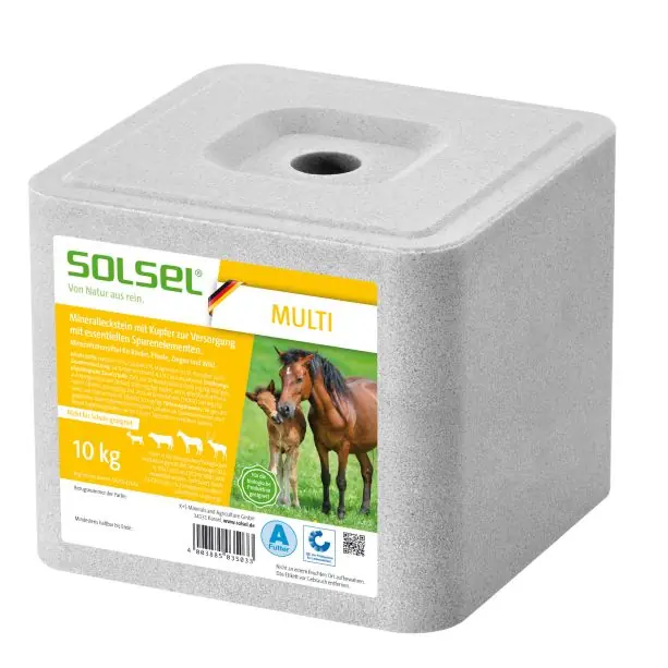 Online Kaufen SOLSEL® MULTI | 10 kg | Mineralleckstein mit Kupfer für Rinder, Pferde, Ziegen & Wild