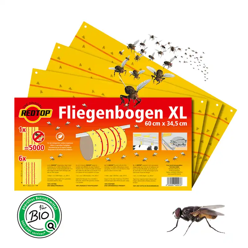REDTOP® Klebefalle | Fliegenbogen XL | 60 x 34,5 cm | Natürliche Klebefalle Top-Angebot
