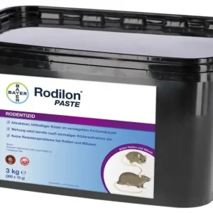 Bestseller Bayer Rodilon Paste 3kg 300x10g Beutel 25 ppm Rattengift / Mäusegift Sachkundenachweispflichtig