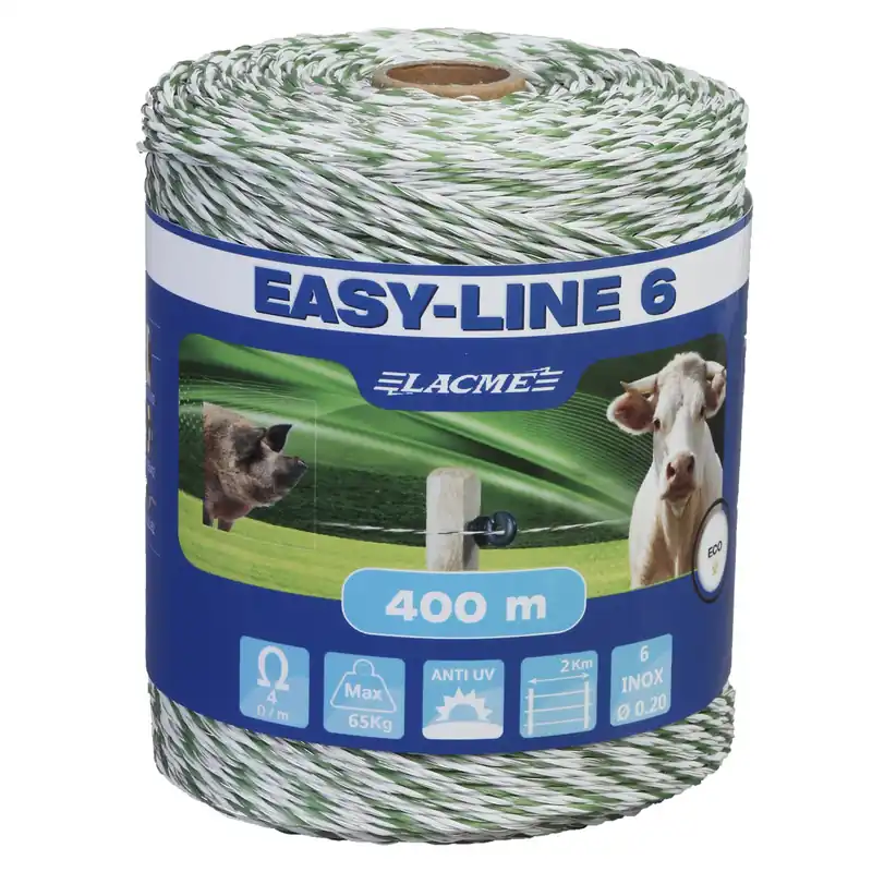 Markenware Weidezaunlitze 400 m EASY-LINE 6 Litze