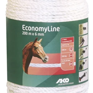 Zertifiziert Weidezaunseil Economy Line weiß 200m x 6mm