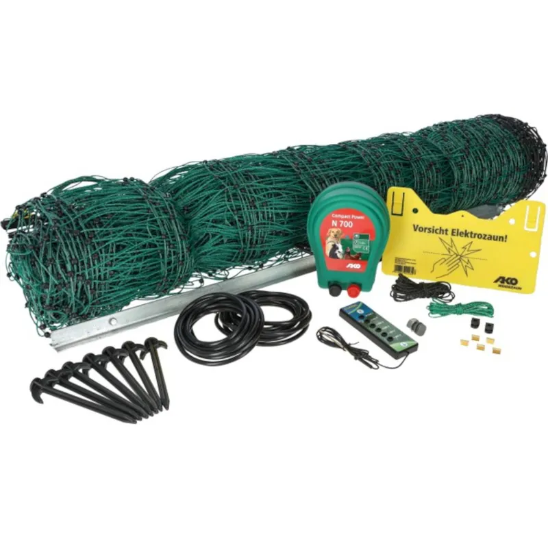 Hundezaun / Geflügelnetz-Set 50 m, 106 cm grün inkl. 230V Gerät + Zubehör Zertifiziert