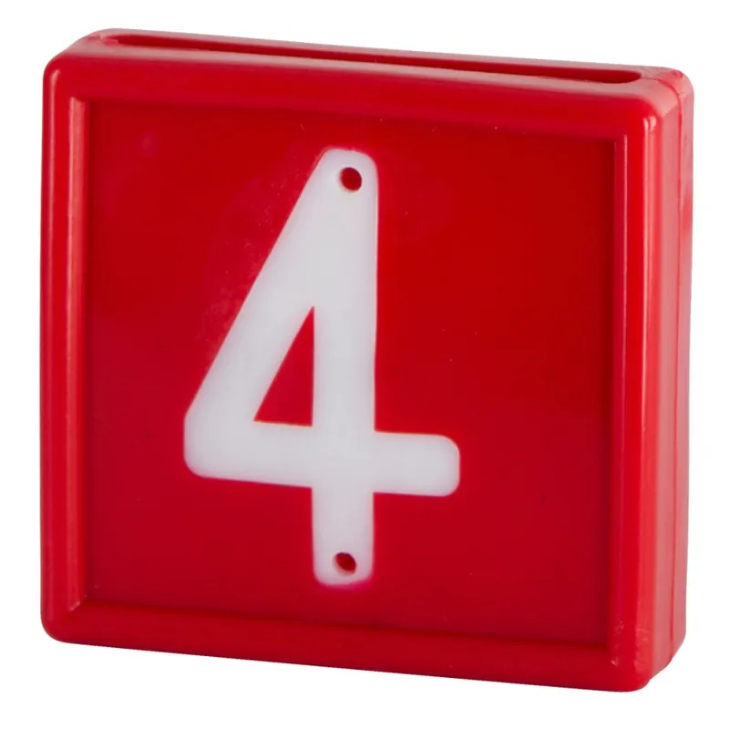 Nummernblock 10 St. zum einschlaufen in Halsband bis 40 mm rot Nr. 4 Beliebt