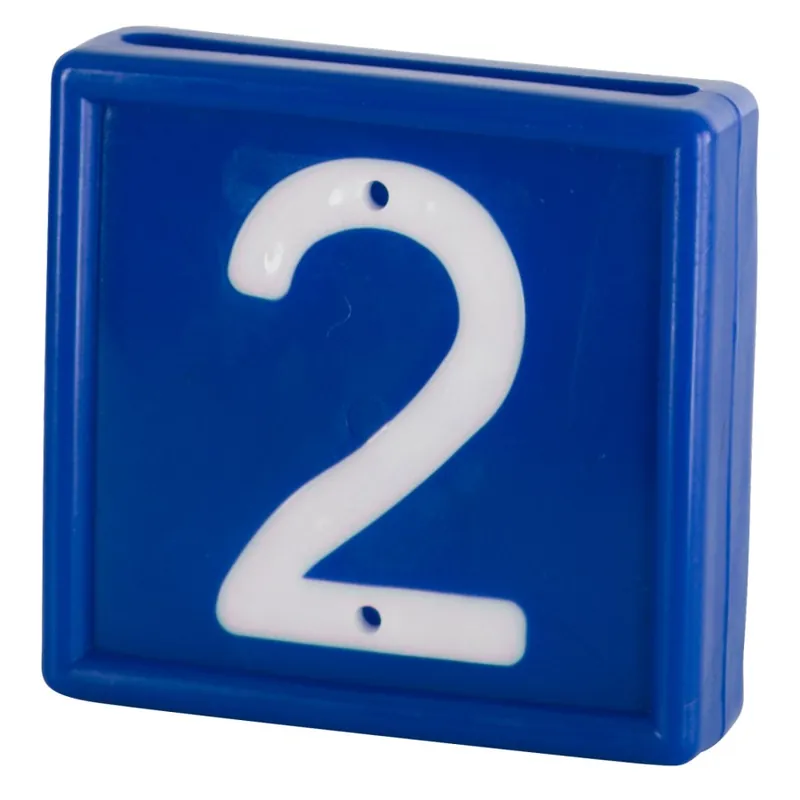 Letzte Chance Nummernblock Nr. 2 / 10 St. zum einschlaufen in Halsband bis 40 mm blau