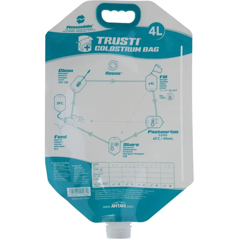Neu Im Sortiment Trusti Colostrum Bags | Kolustrumbeutel 4 Liter (SET)