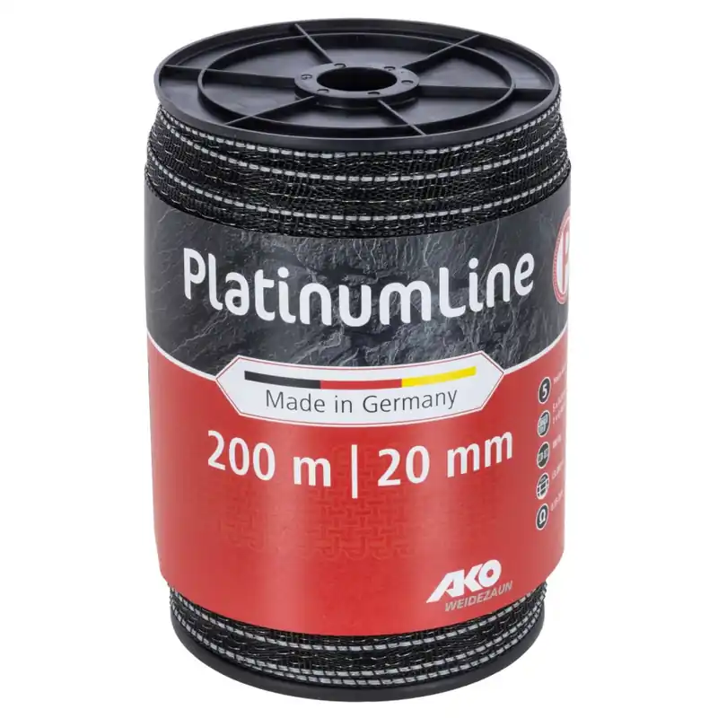 Preisreduziert Weidezaunband PlatinumLine | 200 m x 20 mm | weiß - schwarz | AKO