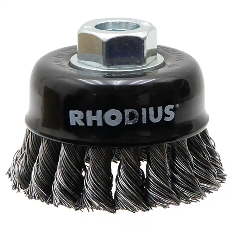 RHODIUS RHODIUS Topfbürste gezopft mit Stahldraht 0,50mm Durchmesser 65mm & M14 Gewinde Highlight