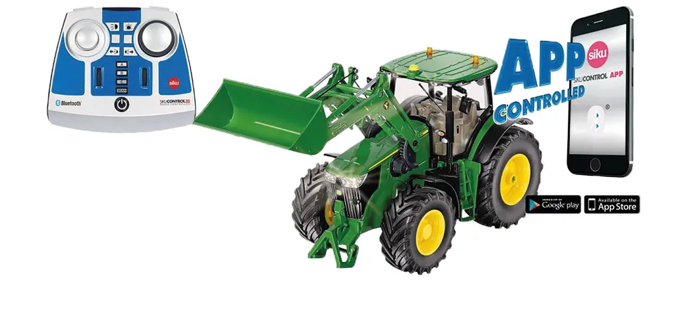 Finale Aktion Siku Siku John Deere Traktor mit Frontlader BT Fernsteuerung und App Steuerung