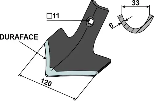 Gänsefußschar 120mm DURAFACE Versand Am Gleichen Tag