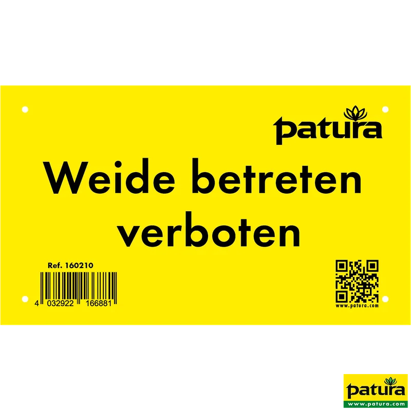 Patura  Warnschild Deutsch Versand Am Gleichen Tag