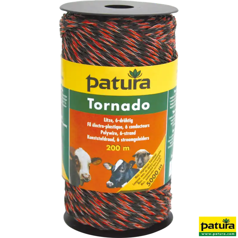 Patura Tornado Litze 200 m Rolle, braun Sonderaktion