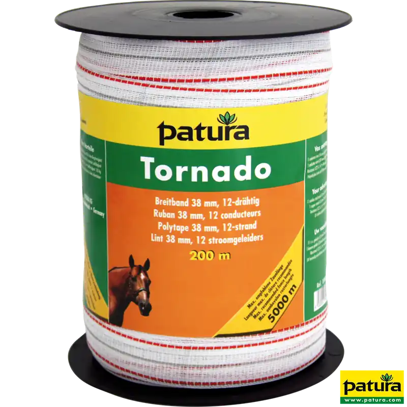 Geprüft Patura  Tornado Breitband 38 mm 200 m Rolle, weiß-orange