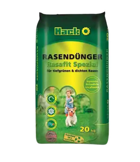 Markenware Hack Rasendünger Rasafit Spezial - 20 kg 1 L