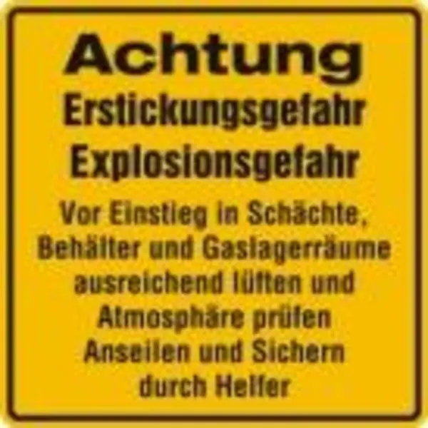 Warnschild "Einstieg in Schächte" Abverkauf