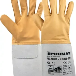 PROMAT Schweißerhandschuhe Größe 11 gelb/grau Stulpe aus Spaltleder. Kevlargarn Nur Heute