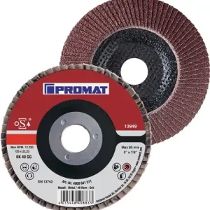 PROMAT Fächerscheibe Durchmesser 125 mm Körnung 120 konisch 40 115 mm Expressversand