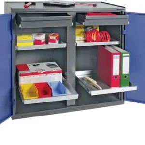 PROMAT Werkzeug-/Beistellschrank H1000xB1000xT500 mm 2 Schubladen. 2 Böden Meistverkauft