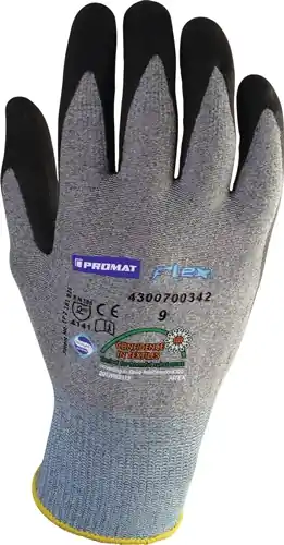 Sonderangebot PROMAT Handschuhe Größe 11 grau/schwarz Flex. ohne Noppen