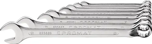 Neuheit PROMAT Ringmaulschlüsselsatz 12-teilig Schlüsselweite 6-22 mm Form B 6. 7. 8. 9. 10. 11. 12. 13. 14. 17. 19. 22 mm