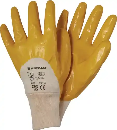 Neue Ware PROMAT Handschuhe Größe 8 gelb Strickbund. teilbeschichtet 8
