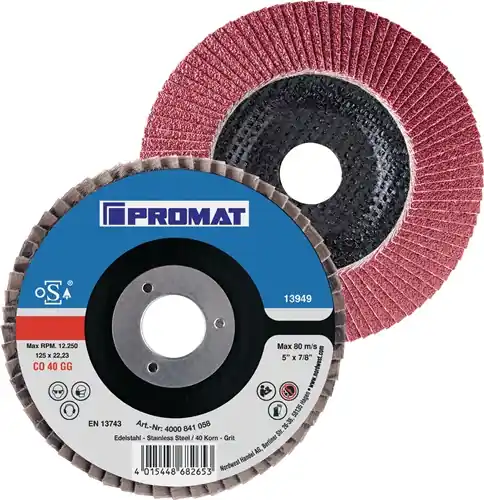 PROMAT Fächerscheibe Durchmesser 115 mm Körnung 40 konisch 40 115 mm Direkt Vom Hersteller