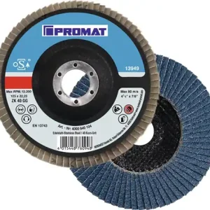 PROMAT Fächerscheibe Durchmesser 125 mm Körnung 60 konisch 40 Neuheit