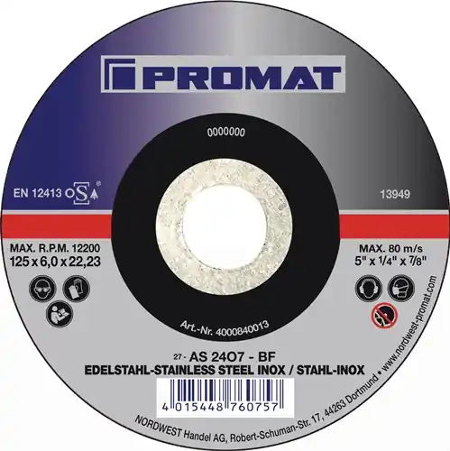 Preisreduziert PROMAT Schruppscheibe D125xS6mm Universal 125 mm