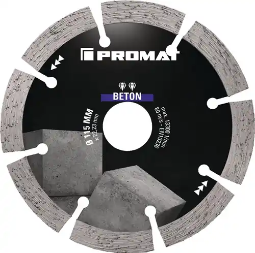 PROMAT Diamanttrennscheibe Durchmesser 115 mm Bohrung 22,23 mm Einsetzbar in allen gängigen Maschinentypen 22.23 mm Beliebt