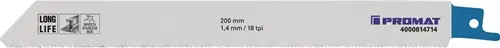 PROMAT Säbelsägeblatt Länge 200 mm Breite 19 mm Long Life. Holz mit Metallrückständen. Stahlrohre. -profile. Vollmaterial. Parallelschnitt. TWINCUT Verzahnung (Nicht verfügbar) 19 mm Online Kaufen