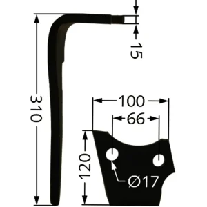 Kreiseleggenzinken "KG-30" 100 x 310 x 15 mm, Bohrung 17 mm, versiegelt, für Kreiselegge Emy-Elenfer, Rabe, Sauerburger Solange Der Vorrat Reicht