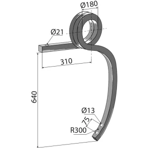Industriehof® Schwergrubberstiel links/rechts, 680 x 40 x 40 mm, für universal Sofort Bestellen