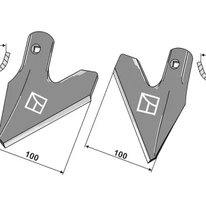 Nur Für Kurze Zeit Industriehof® Hackschar, Halbschar gekröpft links/rechts, Arbeitsbreite 100 mm, Arbeitswinkel 42 °, für Hatzenbichler