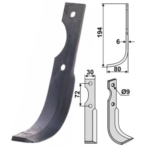 Industriehof® Fräsmesser links/rechts 194 x 30 x 6 mm, Bohrung 9 mm, für Casorzo Preiswert