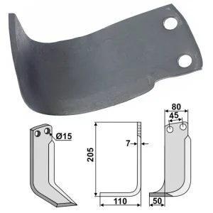 Bestseller Industriehof® Fräsmesser links/rechts 205 x 80 x 7 mm, Bohrung 15 mm, für Eberhardt