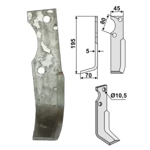 Schneller Versand Industriehof® Fräsmesser links/rechts 195 x 45 x 5 mm, Bohrung 10,5 mm, für Barbieri, FM-Matras, Goldoni