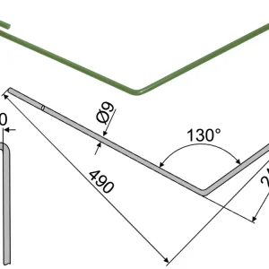 Sonderaktion Industriehof® Striegelzinken 490 x 9 mm links/rechts, für Striegel Amazone