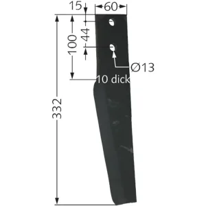Must-Have Kreiseleggenzinken 60 x 332 x 10 mm, Bohrung 13 mm, für Kreiselegge Dondi, Maschio