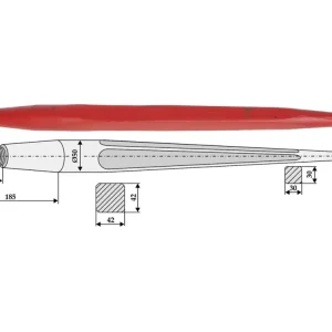 Highlight Industriehof® Frontladerzinken, Ø 50 mm, M 28 x 1,5 AG, spitz, gerade, für universal