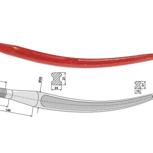 Industriehof® Greiferzinken 680 mm; 800 mm, spitz, gebogen Finale Aktion
