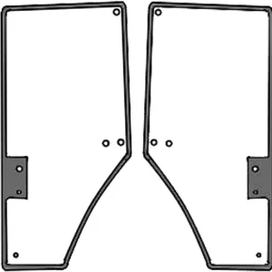 Preisknaller Türscheibe, grün, links/rechts, Siebdruck für John Deere 7600, 7610, 7700, 7710, 7800, 7810