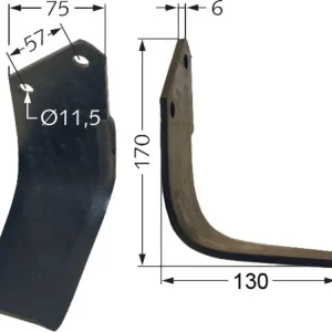 Direkt Vom Hersteller Fräsmesser 170 x 75 x 6 mm Bohrung 11,5 mm links/rechts für Howard Bodenfräsen, Motorhacken, Gartenfräsen
