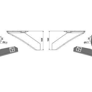 Schnäppchen Industriehof® Winkelmesser links/rechts 160 mm, für Hackgerät Einböck, Schmotzer