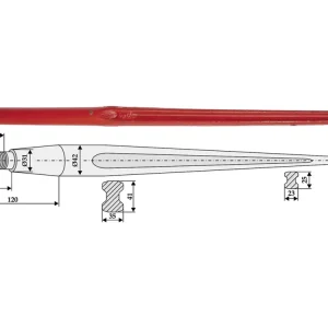 Sonderaktion Industriehof® Steingabelzinken 1.000 mm; 1.200 mm, M 28 x 1,5 AG, mit konischer Mutter für Kverneland