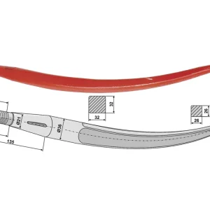Industriehof® Greiferzinken 680 mm; 810 mm, mit konischer Mutter, spitz, gebogen Heißes Angebot