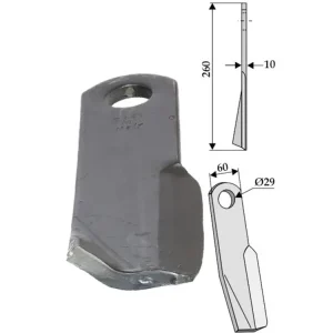 Garantierte Lieferung Industriehof® Schlegelmesser links/rechts 260 x 60 x 10 mm, für Mulcher Fischer
