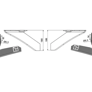 Industriehof® Winkelmesser links/rechts 180 mm, für Hackgerät Schmotzer Letzte Chance