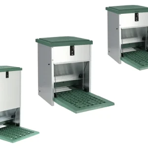 Futterautomat mit Trittklappe, Metall, für Hühner Mega-Angebot