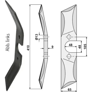 Billig Industriehof® Rollspatenmesser links/rechts Bohrung 13 mm für