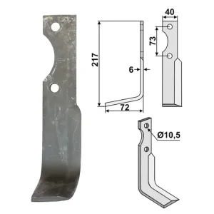 Industriehof® Fräsmesser links/rechts 217 x 40 x 6 mm, Bohrung 10,5 mm, für Pasbo Knallerangebot